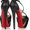 Christian Louboutin Divinoche 160 Suede and Textured Leather Sandals in Black - Lyst