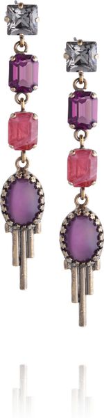 Emilio Pucci Glass and Agate Earrings in Purple - Lyst