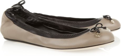 Gucci Leather Ballet Flats in Gray (mushroom) - Lyst