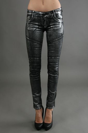 James Jeans Motorcycle Legging in Silver Flake - Lyst
