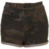 Moto Moto Camo Print High Waist Hotpants in Green (khaki) - Lyst