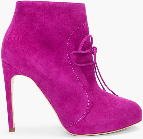 Rupert Sanderson Fuchsia Osprey Suede Ankle Boots in Pink (fuchsia) - Lyst