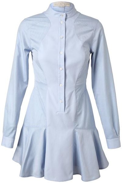 Stella Mccartney Tailored Cotton Shirtdress in Blue - Lyst