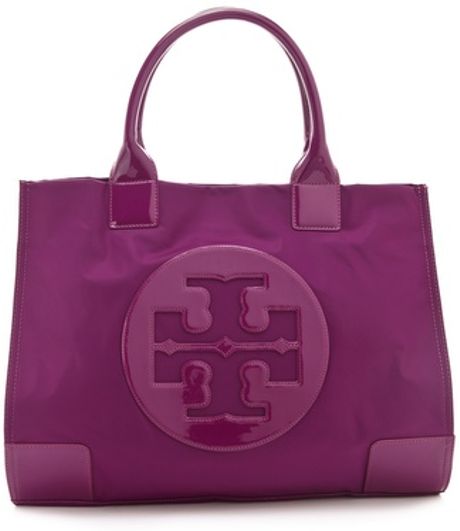 tory burch ella tote purple