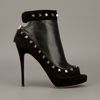 Valentino Studded Peeptoe Booties in Black - Lyst