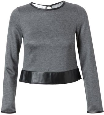 Yasmin Kianfar Fine Wool and Leather Top - Lyst