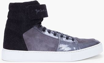 Yves Saint Laurent Charcoal Suede Trim Malibu Sneakers - Lyst