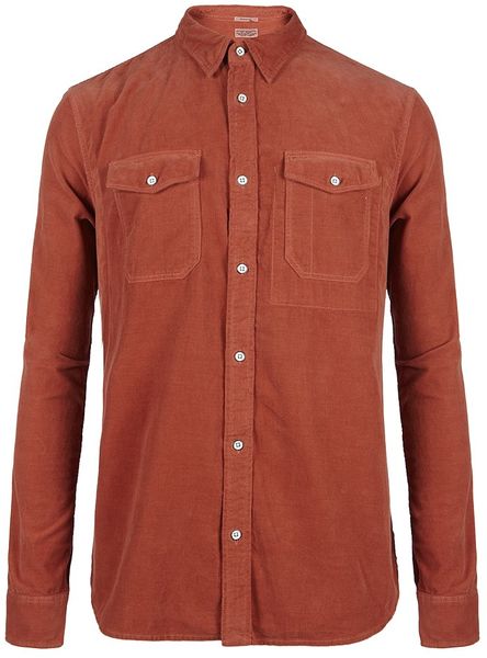 Allsaints Simmonds Shirt in Orange for Men (burnt umber) - Lyst