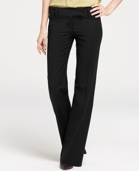 Ann Taylor Petite Modern Tropical Wool Trousers in Black - Lyst