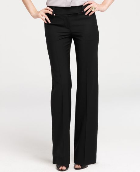 Ann Taylor Petite Signature Tropical Wool Trousers in Black - Lyst