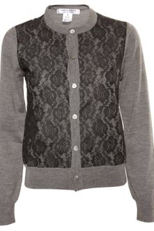 Comme Des Garçons Comme Des Garçons Lace Front Cardigan Grey - Lyst
