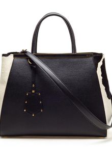 Fendi Printed Leather and Calf Hair Shopper - Lyst
