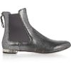Miu Miu Cracked Metallicleather Boots in Silver (gold) - Lyst