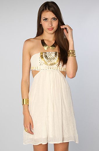Reverse The Gold Embellished Tube Dress - Lyst