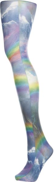 Topshop Multi Rainbow Sky Print Tights - Lyst