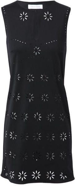 Yasmin Kianfar Laser Cut Leather and Wool Dress - Lyst