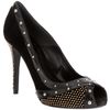 Alexander Mcqueen Studded Peep Toe Pump in Black - Lyst