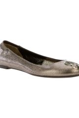 Alexander McQueen Metallic Leather Flat