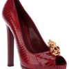 Alexander Mcqueen Skull Pump in Red - Lyst