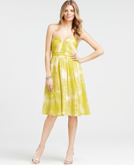 Ann Taylor Silk Butterfly Whispers Print Strapless Bridesmaid Dress in ...