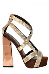 Aperlai 135mm Lizard Calfskin Sandals