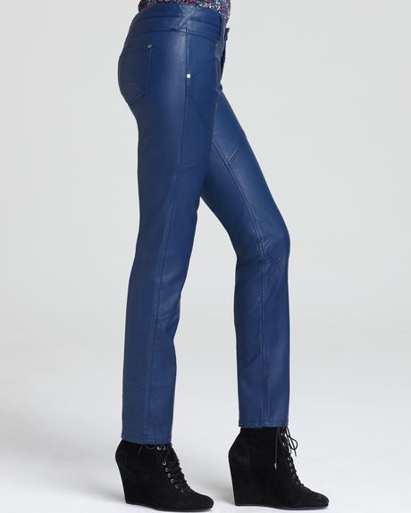 Free People Pants Vegan Leather Skinny in Royal Blue in Blue (black ...