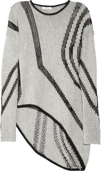 Helmut Lang Netpaneled Looseknit Sweater - Lyst