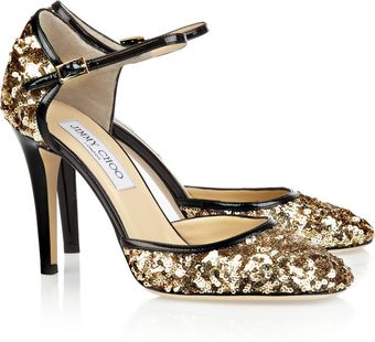Jimmy Choo Tessa Sequined Leather Pumps - Lyst
