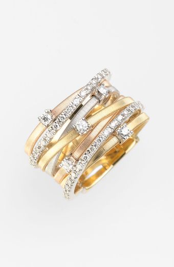 Marco Bicego Goa Diamond Tri Tone Ring - Lyst