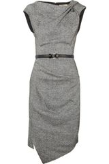 Michael Kors Draped Wool and Silkblend Tweed Dress