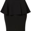Topshop Black Textured Peplum Skirt in Black - Lyst