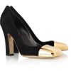 Yves Saint Laurent Mae Suede Pumps in Gold (black) - Lyst