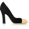 Yves Saint Laurent Mae Suede Pumps in Gold (black) - Lyst