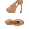 Yves Saint Laurent Rive Gauche Pumps with Open Toe in Beige (camel) - Lyst