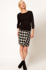 ASOS Collection Asos Check Twisted Pencil Skirt