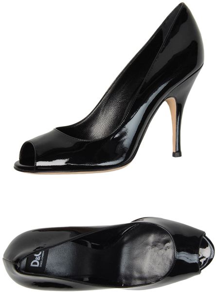 D&g Pumps with Open Toe in Black (red) - Lyst
