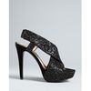 Diane Von Furstenberg Platform Evening Sandals Zia in Black (black glitter) - Lyst