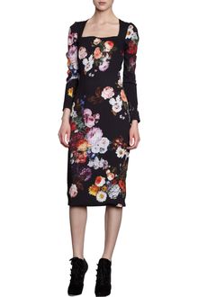 Dolce & Gabbana Floral Long Sleeve Dress - Lyst