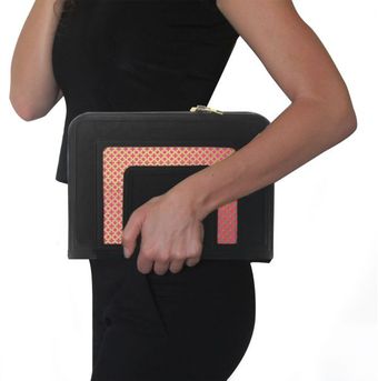 Poupee Couture Frame Clutch Black Pink Gold Metal - Lyst