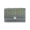 Poupee Couture Woven Cover Clutch in Grey and Neon Yellow in Gray (grey) - Lyst
