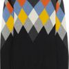 Stella Mccartney Argyleintarsia Wool and Cashmereblend Sweater in Multicolor (black) - Lyst