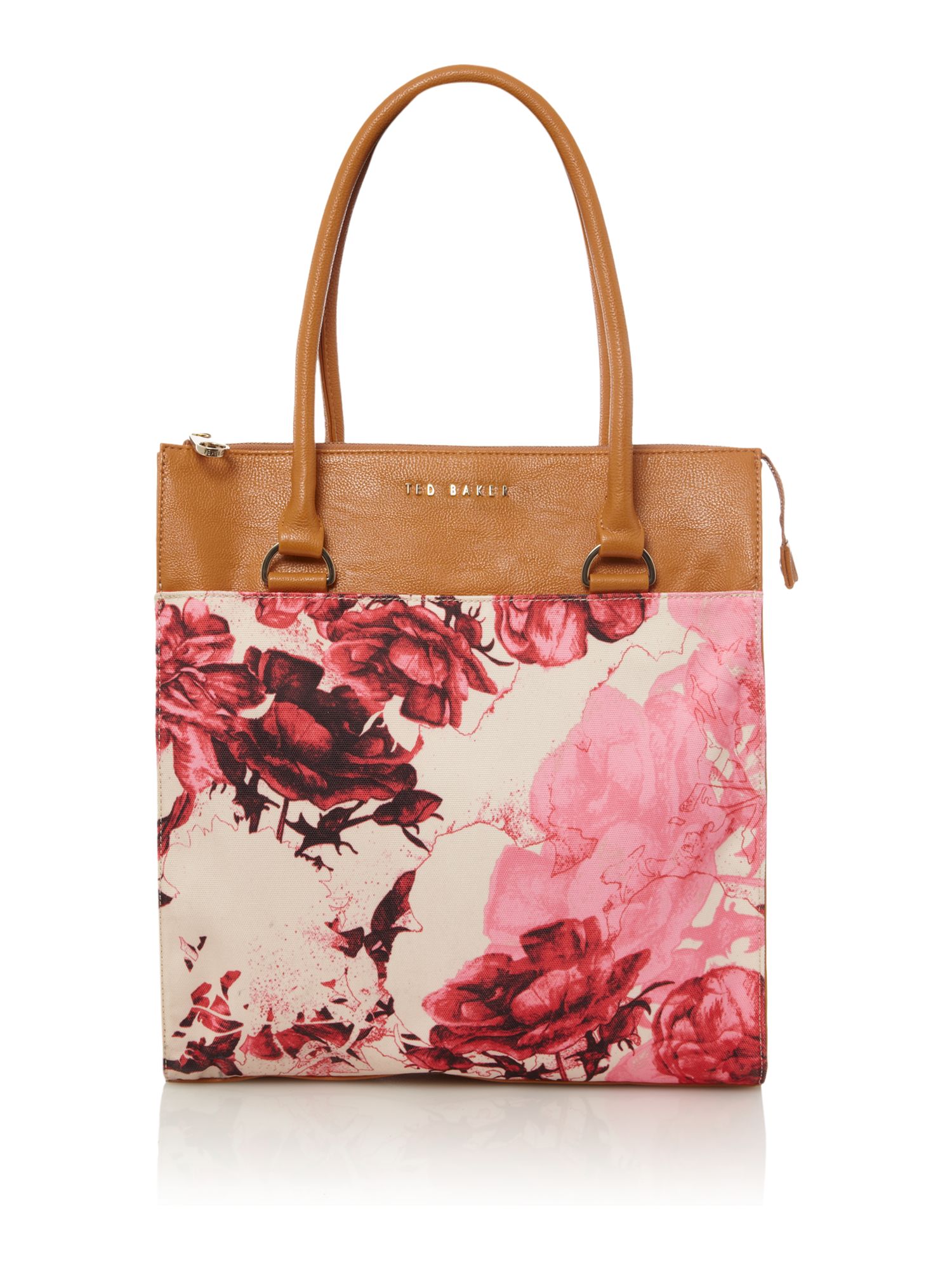 Ted Baker Mayan Floral Canvas Tote in Brown (tan) Lyst