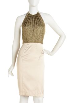 Black Halo Sequined Satin Halter Dress - Lyst