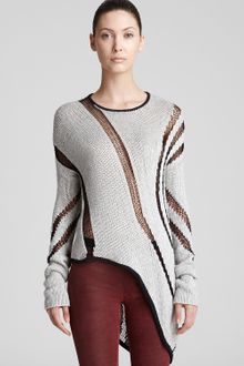 Helmut Lang Sweater Asymmetric Instarsia - Lyst