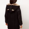 Asos Collection Asos Leopard Ears Parka in Black - Lyst