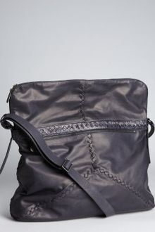 Bottega Veneta Tourmaline Leather Intrecciato Trimmed Messenger Bag - Lyst