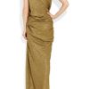 Lanvin Draped Lamé Gown in Gold - Lyst