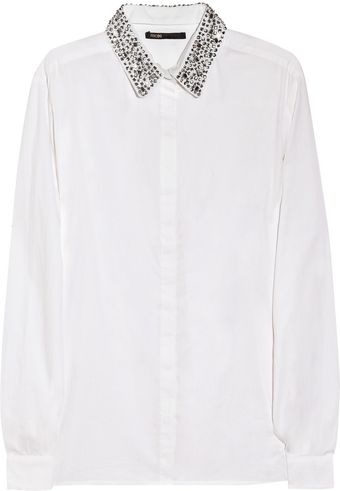 Maje Sibel Crystalembellished Cotton Shirt - Lyst