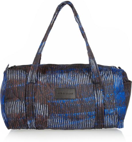 See By Chloé Peony Printed Duffle Bag in Blue (multicolored) - Lyst