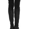 Stella Mccartney Faux Suede Thigh Boots in Black - Lyst
